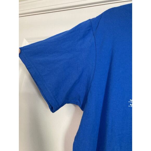 Disney Parks Womens Tshirt Blue White Blueprints of Cinderella Castle Size Large - Picture 4 of 8